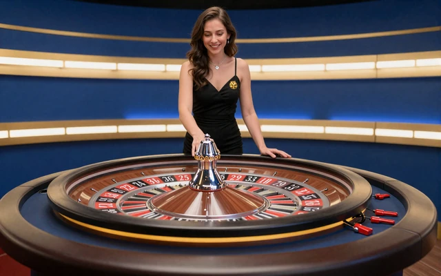 Live Roulette Tisch mit Croupier im Martin Casino Studio